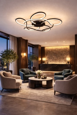 LAMPA LED sufitowa PLAFON ŻYRANDOL LED sufitowy + PILOT