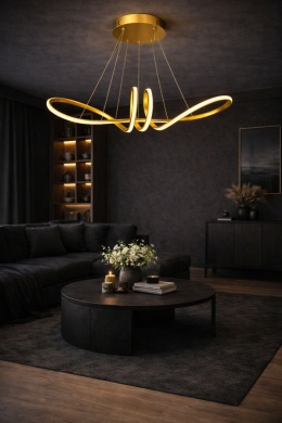 LAMPA LED sufitowa wisząca PLAFON EKO ŻYRANDOL LED nowoczesna + PILOT