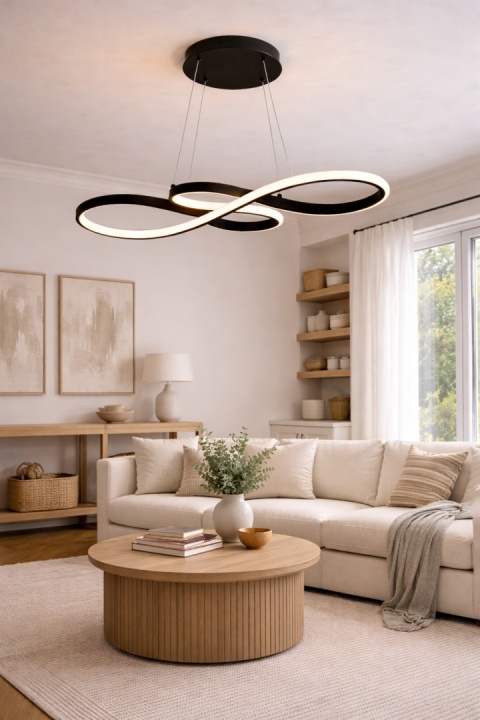 LAMPA LED sufitowa wisząca ŻYRANDOL LED sufitowy + PILOT