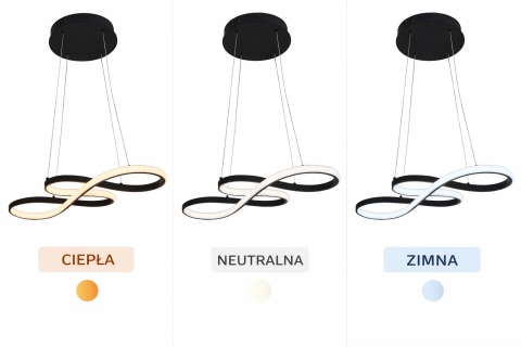 LAMPA LED sufitowa wisząca ŻYRANDOL LED sufitowy + PILOT