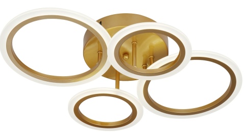 Lampa LED Sufitowa PLAFON żyrandol RING 2+2 Złota