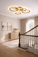 Lampa LED Sufitowa PLAFON żyrandol RING 2+2 Złota