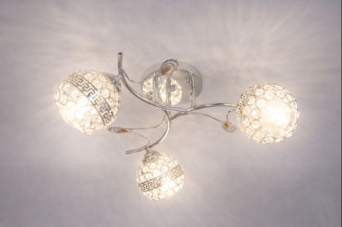 ŻYRANDOL PLAFON LED LAMPA SUFITOWA KRYSZTAŁ CHROM