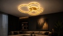 LAMPA LED RING ZŁOTA LAMPA Sufitowa LED Oprawa sufitowa + Pilot 60/50/40/30