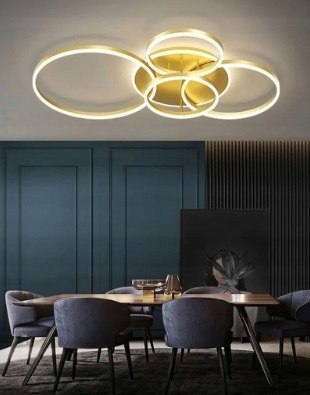 LAMPA LED RING ZŁOTA LAMPA Sufitowa LED Oprawa sufitowa + Pilot 60/50/40/30