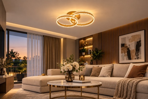 LAMPA LED RING ZŁOTA LAMPA Sufitowa LED Oprawa sufitowa + Pilot