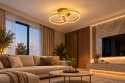 LAMPA LED RING ZŁOTA LAMPA Sufitowa LED Oprawa sufitowa + Pilot