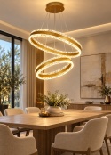 LAMPA LED RING ZŁOTA LAMPA Wisząca LED Oprawa sufitowa + Pilot