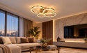 LAMPA LED RING ZŁOTA LAMPA Sufitowa LED Oprawa sufitowa + Pilot