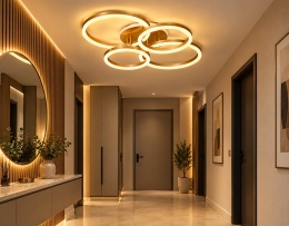 LAMPA LED RING ZŁOTA LAMPA Sufitowa LED Oprawa sufitowa + Pilot