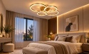 LAMPA LED RING ZŁOTA LAMPA Sufitowa LED Oprawa sufitowa + Pilot