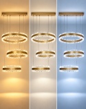 LAMPA LED RING ZŁOTA LAMPA Wisząca LED Oprawa sufitowa + Pilot