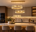 LAMPA LED RING ZŁOTA LAMPA Wisząca LED Oprawa sufitowa + Pilot