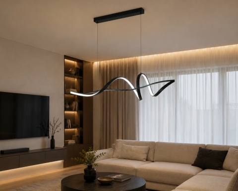 LAMPA LED sufitowa PLAFON EKO ŻYRANDOL LED nowoczesna + PILOT
