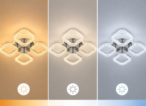 LAMPA LED żyrandol LAMPA SUFITOWA + PILOT 7066-5 CR chrom