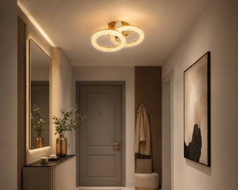 LAMPA LED żyrandol LAMPA SUFITOWA + PILOT 7066-6 FG Złota